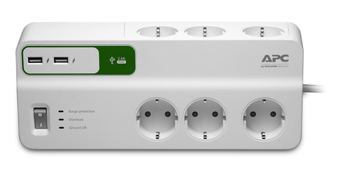 APC 6 ÇIKIŞLI AKIM KORUMA PRİZİ+2 Adet 5V-2.4A USB